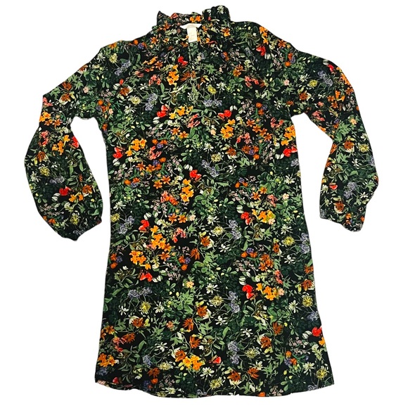 H&M | Black Floral Pattern Midi Dress | US Size 4 - Picture 5 of 10